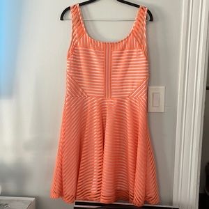 BEBE orange strip dress